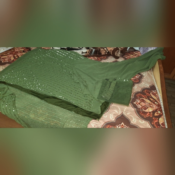 Faux Georgette Sequence Embroidered Semi Stitched Kurta, Sharara and Dupatta Set - Picture 7 of 12